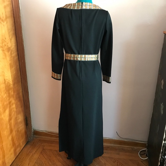 Vintage stunning belted black column dress - Picture 6 of 8